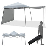 Patio 10x10FT Instant Pop-up Canopy Folding Tent with Sidewalls and Awnings Outdoor-Gray