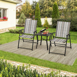 Set of 2 Patio Folding Sling Chairs Space-saving Dining Chair