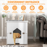 Cat Litter Box Enclosure with Flip Magnetic Half Door