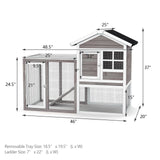 2-Story Wooden Rabbit/Dog Hutch with Running Area