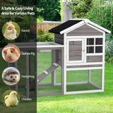 2-Story Wooden Rabbit/Dog Hutch with Running Area