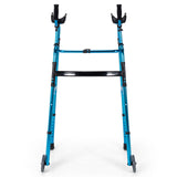 Folding Adjustable Aluminum Wheel Walking Frame-Navy