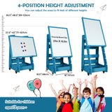 Multifunctional Kids' Standing Art Easel with Dry-Erase Board