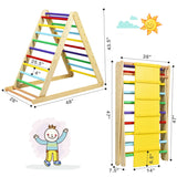 Foldable Wooden Triangle Climber with Reversible Ramp for Kids