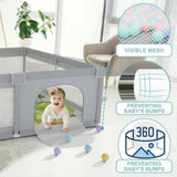 Baby Playpen Large Play Yard Fence for Toddlers Baby Playard Bassinet with Travel Bag