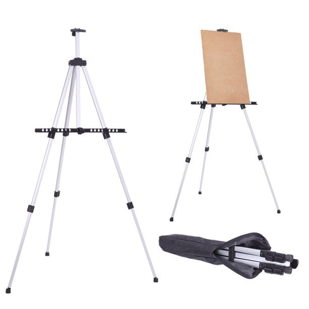 SUGIFT New Artist Aluminium Alloy Folding Easel Light Weight And Carry Bag White