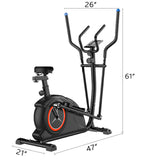 Magnetic Elliptical Bike,SKONYON Elliptical Machine,With seat Device Holder LCD Monitor Magnetron Silent Home Fitness Machine