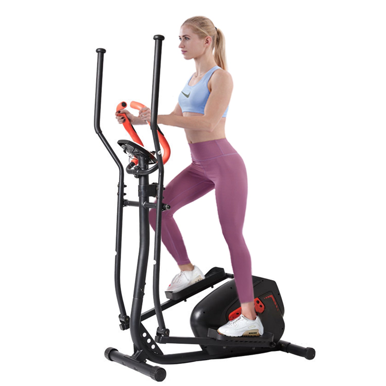 Elliptical Machine Trainer Magnetic Smooth Quiet Driven with LCD Monitor, Home Use