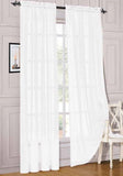2pc White Solid Sheer Voile Window Curtain Set, Two (2) Rod Pocket Panels 55"W x 84"L (Each)