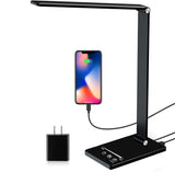 SUGIFT LED Desk Lamp Eye-caring Table Lamps Dimmable Office Lamp with Memory Function Touch Control, 10W 5 Color Modes with 5 Brightness Levels(Black)