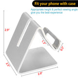 SKONYON Desk Cell Phone Stand Holder Aluminum Phone Dock Cradle Compatible with Switch (Silver)