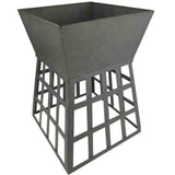 SKONYON Outdoor Fire Pit Wood Burning Portable and Detachable Design Square Multifunction 2 in 1 Charcoal Burner Fire Pit BBQ Grill