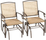 Brown Metal Outdoor Rocking Chair (Set of 2)