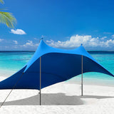 10 ft. x 10 ft. Portable Beach Canopy Tent Shelter with Sand Anchor Carry Bag, Blue