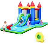 Multi-Color Inflatable Water Slide Kids Bounce House with Air Pump and Carrying Case
