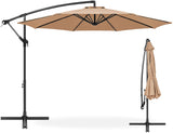 10 ft. Steel Cantilever Offset Outdoor Patio Umbrella in Tan