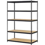 Black 5-Tier Heavy Duty Steel Garage Storage Shelving (48 in. W x 72 in. H x 24 in. D)