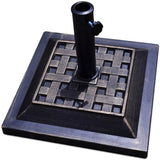 26 lbs. Square Steel Patio Umbrella Base in Bronze