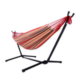 10 ft. Fabric Cotton Hammock Bed w/ Space Saving Steel Stand, Tropical (450 lbs. Capacity- Premium Carry Bag Included)