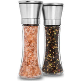 SUGIFT Premium Stainless Steel Salt and Pepper Grinder Set of 2 - Adjustable Ceramic Sea Salt Grinder & Pepper Grinder