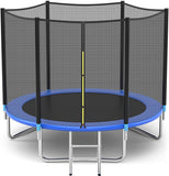 10 ft. Round Trampoline with Safety Enclosure Net and Ladder