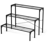 26 in. Tall Indoor/Outdoor Black Metal Plant Stand (3-Tiered)