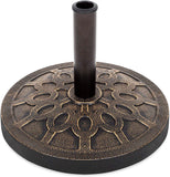27.5 lbs. Circle Weave Round Resin Patio Umbrella Base in Antique Bronze