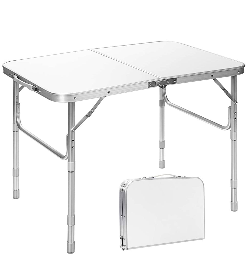 26 in. H Rectangle Aluminum Folding Portable Outdoor Picnic Table – Skonyon