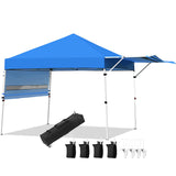 17 ft. x 10 ft. Blue Pop-Up Canopy with Adjustable Instant Sun Shelter and Carrying Bag