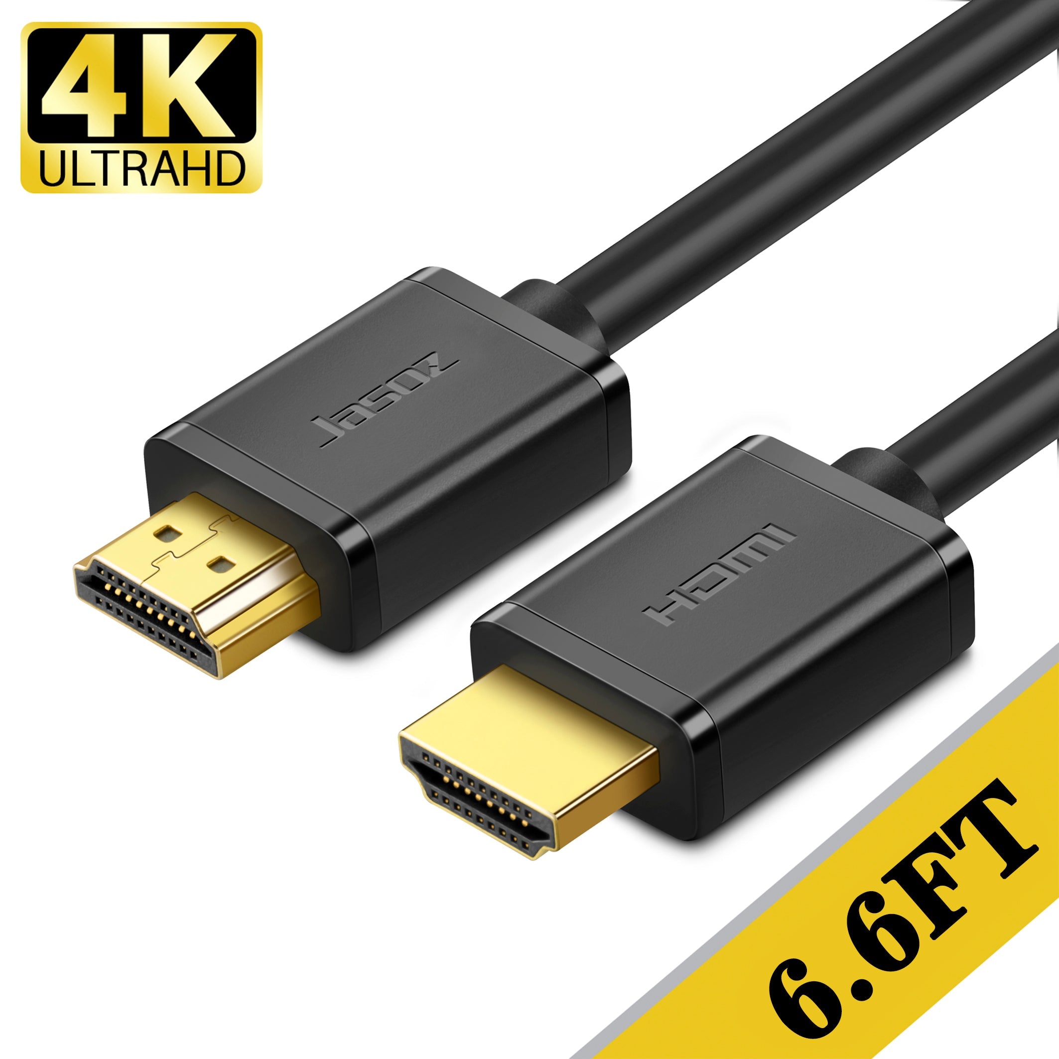 4K HDMI Cable 6.6ft, Gold-plated Connectors High Speed 18Gbps HDMI 2.0  Cable, 4K 60Hz / 2K 144Hz,Ultra HD,2160P, 1080P, ARC