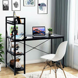 Computer Desk SKONYON 47.5 in Writing Study Computer Desk with 4-Tier Shelves