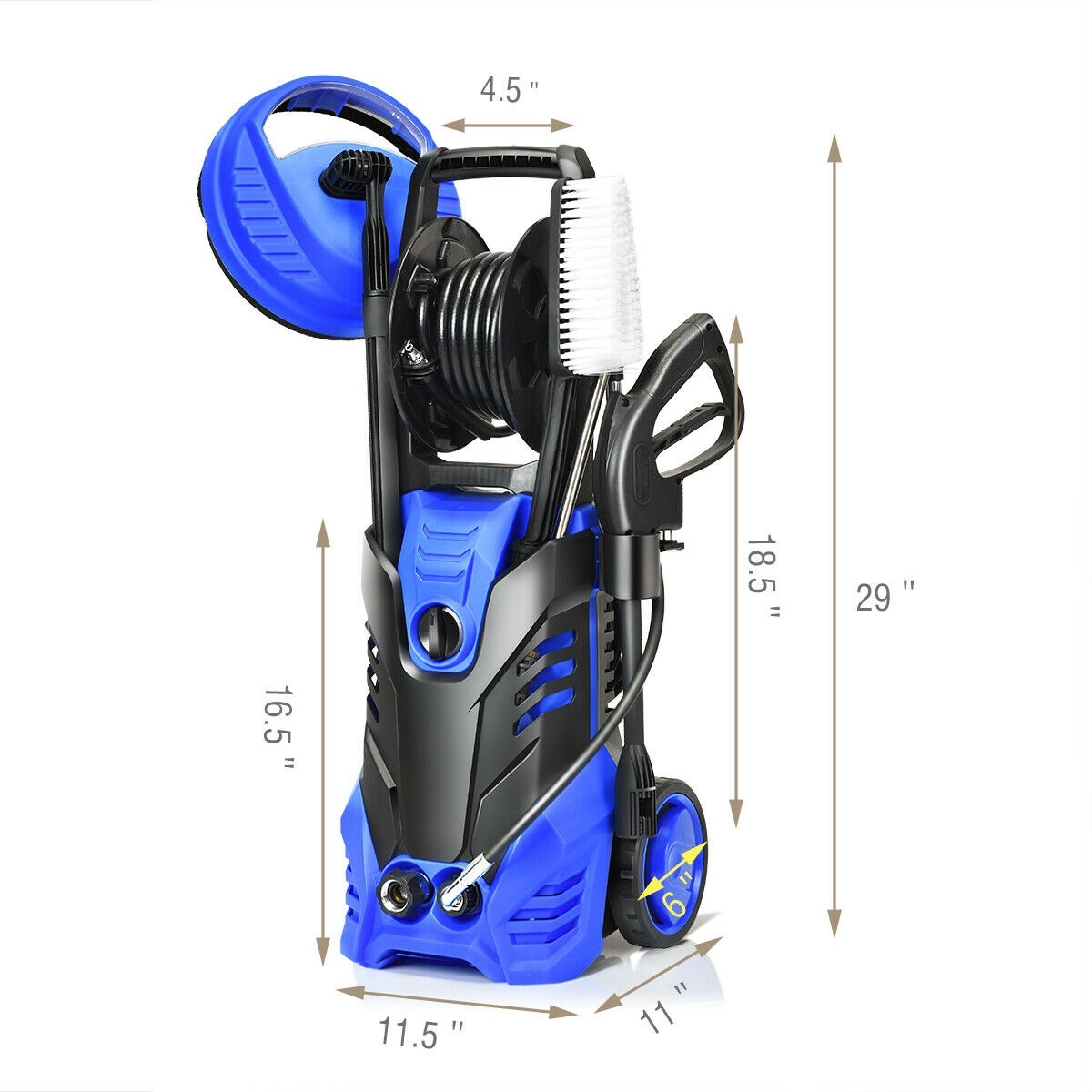 Blue 3000 PSI Electric High Pressure Washer With Patio Cleaner