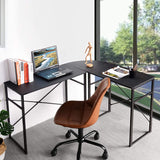 SKONYON Computer Desk with Shelves Corner L Shaped Gaming Table, Black