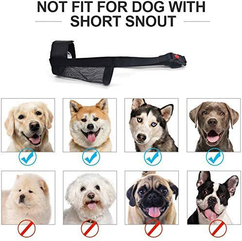 Dog Muzzles for Biting,Nylon Soft Dog Muzzle Secure, Adjustable Loop Breathable Mesh Fabric,Anti-Biting Anti-Barking Licking for Small to Large Dogs