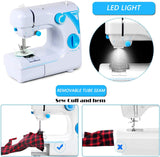 SKONYON Sewing Machine, Electric Handheld Crafting Mending Mini Machines,19 Stitches 2 Speeds With Foot Pedal for Home