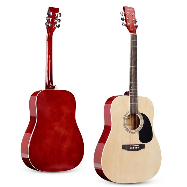 Guitar SKONYON Guitar 41-inch all-Wood Acoustic Guitar Starter Level Kit w/Gig Bag, E-Tuner, Pick, Strap, Rag - Natural