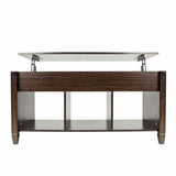Coffee Table SKONYON Lift Top Coffee Table Modern Furniture Hidden Compartment and Lift Tabletop Brown