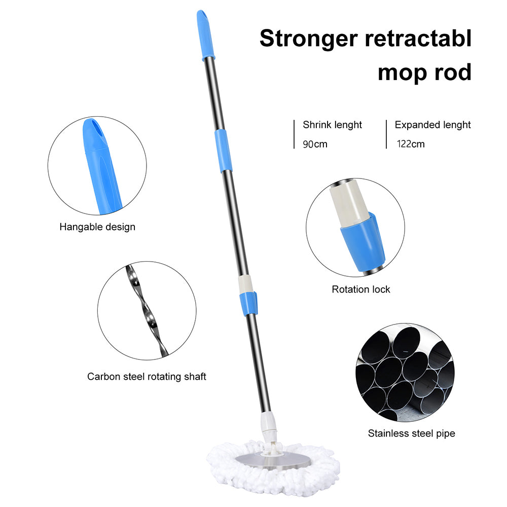 All-In-One Microfiber Spin Mop and Bucket Floor Cleaning Systemwith 2 Replacement Microfiber Mop Heads