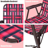 Red Steel Folding Patio Outdoor Chair (6-Pack)