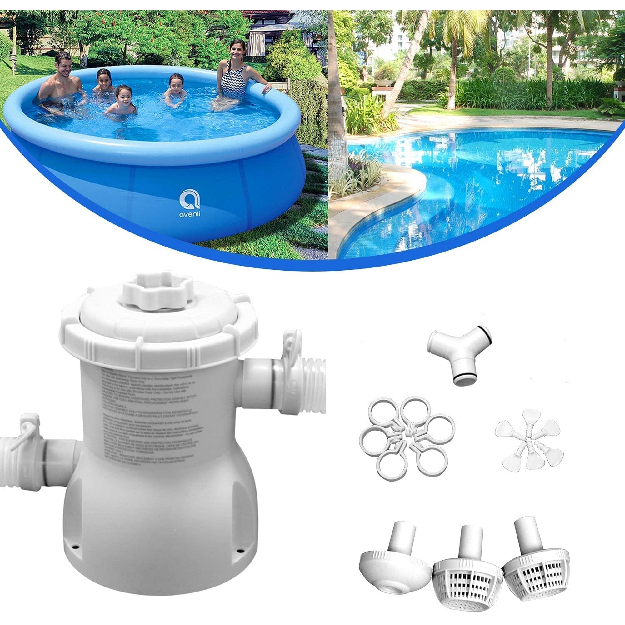 10 ft. Round 30 in. D Easy Set Pool Inflatable Pool with Pump and Maintenance Kit