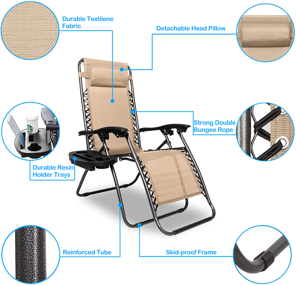 Folding Zero Gravity Steel Outdoor Patio Premier Recliner Gravity Chai