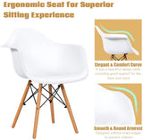 Modern Molded Plastic Outdoor Dining Chair in White Set of 2