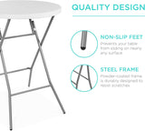 24 in. Round Plastic Folding Outdoor Picnic Table