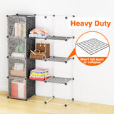 57 in. H x 42 in. W x 14.5 in. D Black Polypropylene Portable Closet with 12 Cubes