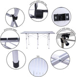 Portable Roll Up Gray Aluminum Folding Camping Table with Carrying Bag