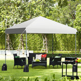 8 ft. x 8 ft. White Pop-Up Canopy Tent with Roller Bag and Sand Bags