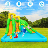 Deluxe Multi-Colored Inflatable Water Park with Slides, Water Blaster and Climbing Wall - Blower and Carry Case Included