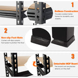 Black 5-Tier Heavy Duty Steel Garage Storage Shelving (48 in. W x 72 in. H x 24 in. D)