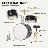 SKONYON 3-Piece Junior Drum Set with Throne, Pedal, Drumsticks