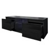 SKONYON TV Cabinet Wholesale, Black TV Stand with LED Lights